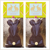 Osterhase im Doppelpack aus bestem Marzipan handgetaucht in 70% Edelbitter Schokolade - 2x 95g